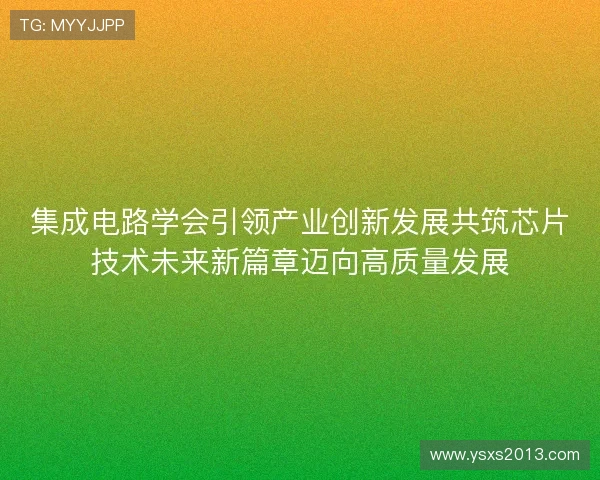 集成电路学会引领产业创新发展共筑芯片技术未来新篇章迈向高质量发展